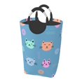 thumbnail image 1 of DouZhe 50L Rectangular Laundry Basket, Colorful Cartoon Cats Face Prints Waterproof Foldable Laundry Hamper with Aluminum Handles, 1 of 6