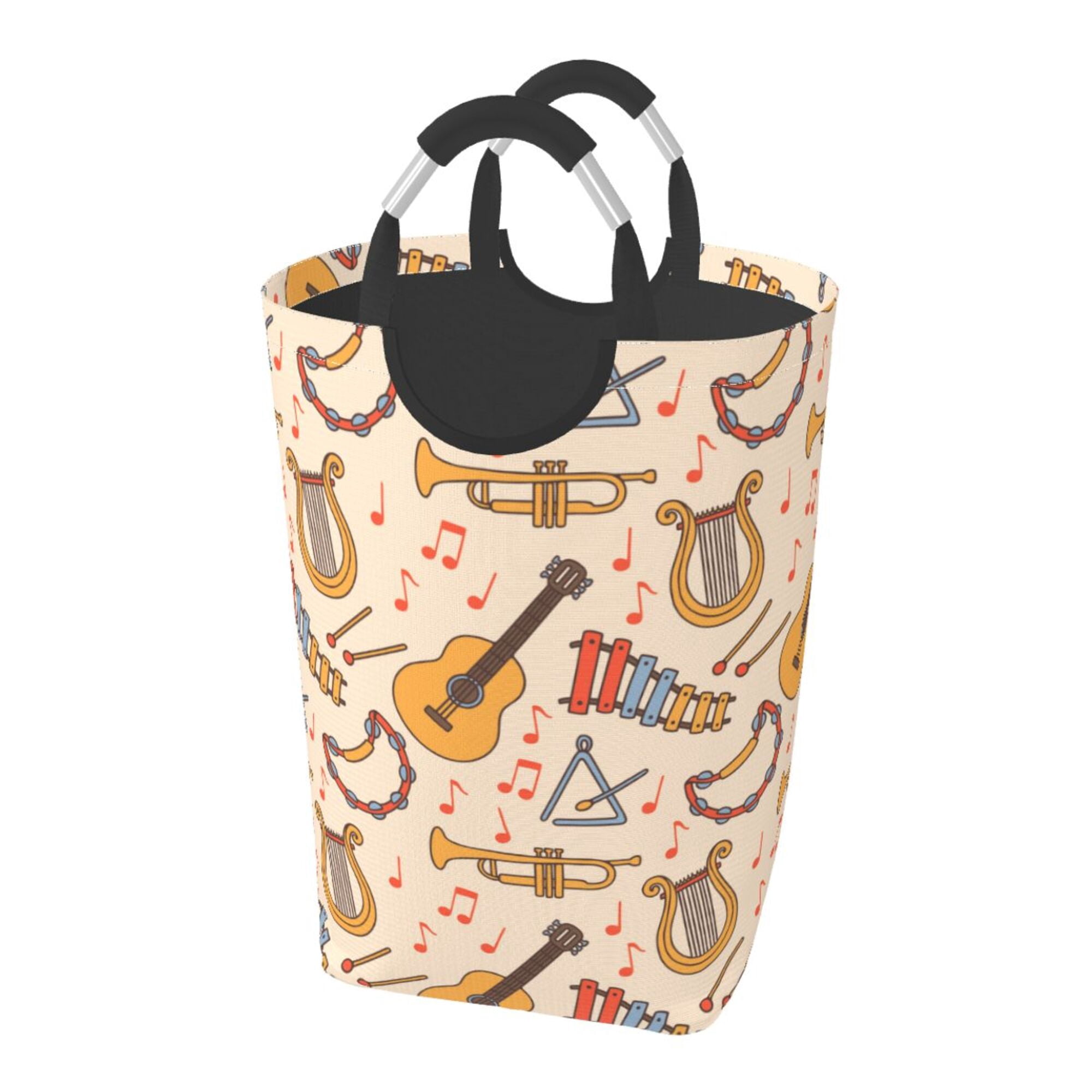 DouZhe 50L Rectangular Laundry Basket, Fun Music Instrument Guitar ...