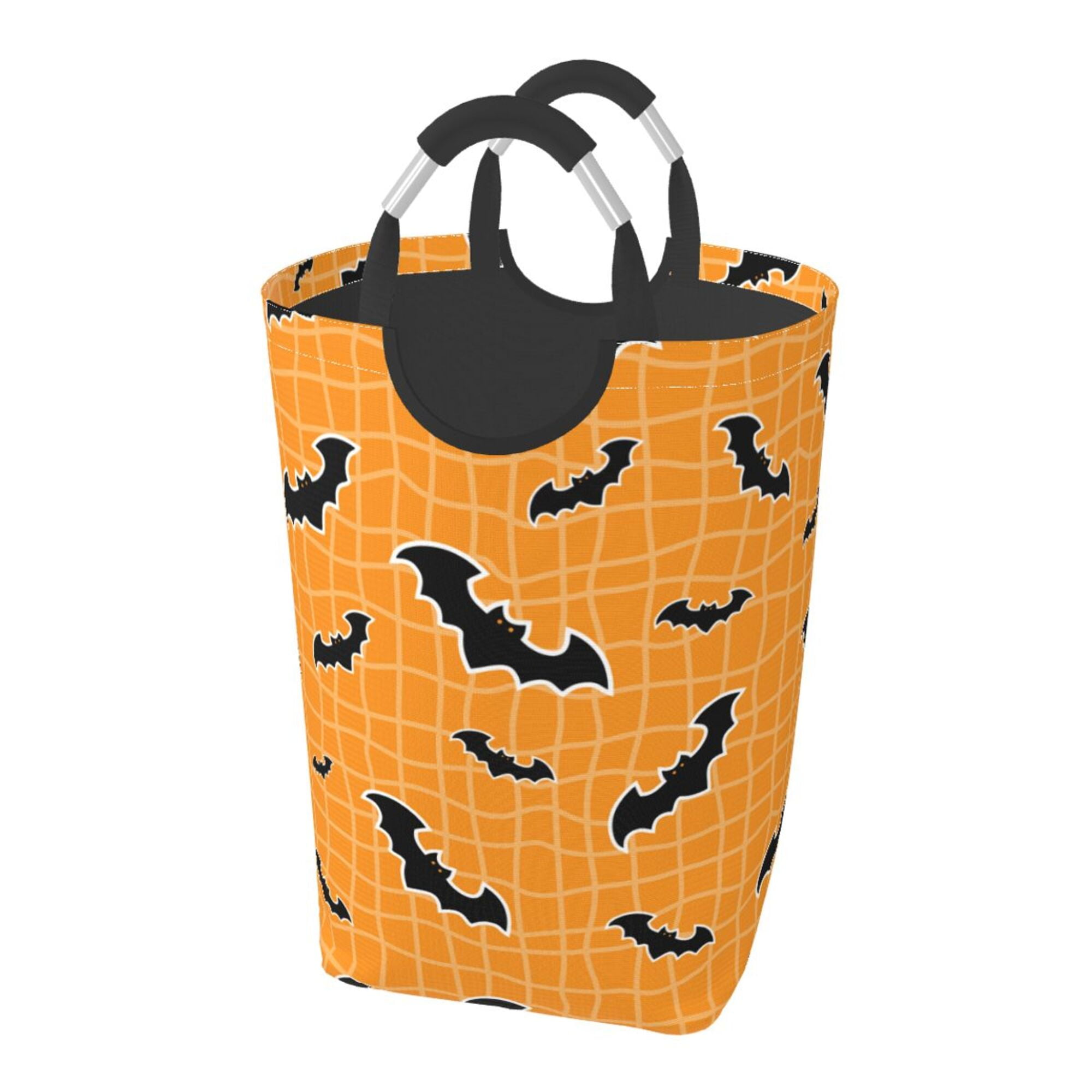 DouZhe 50L Rectangular Laundry Basket, Halloween Black Bats Prints