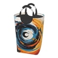 thumbnail image 1 of DouZhe 50L Rectangular Laundry Basket, Red Blue Spiral Football Prints Waterproof Foldable Laundry Hamper with Aluminum Handles, 1 of 6