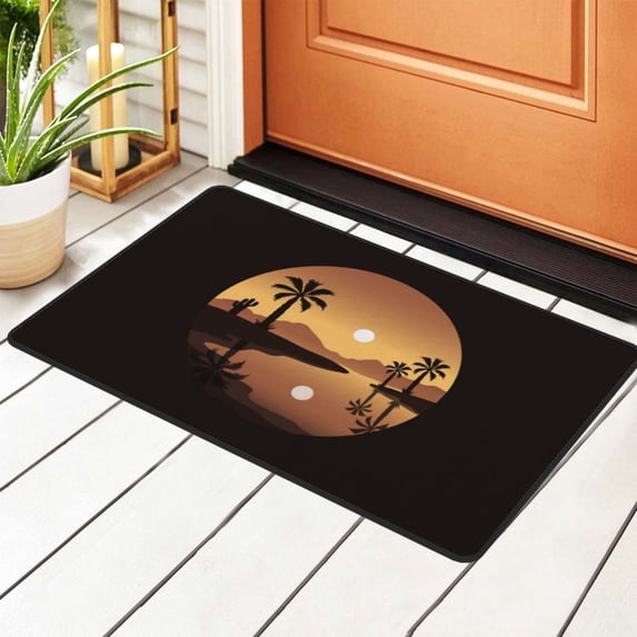 DouZhe Abstract Modern Landscape Sunset Rugs Doormat, Non-Slip Machine Washable Carpets Floor Door Mat , 36" x 24"