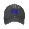 thumbnail image 1 of DouZhe Adjustable Washed Cotton Baseball Cap - Alaska State Blue Stars Flag Prints Vintage Dad Hat Unisex Sports Caps (Black), 1 of 7