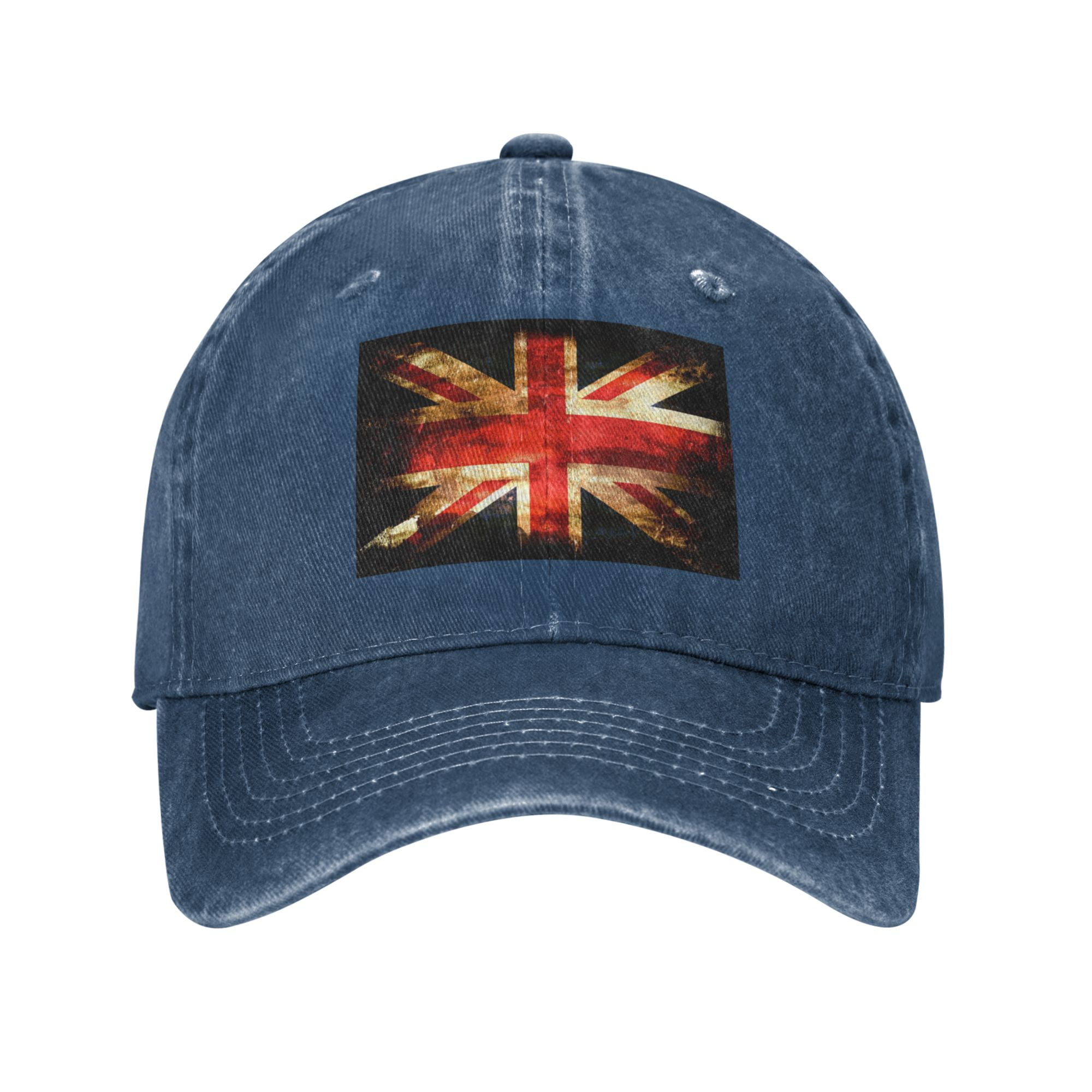 DouZhe Adjustable Washed Cotton Baseball Cap Banner England Flag Prints Vintage Dad Hat Unisex Sports Caps Blue Walmart