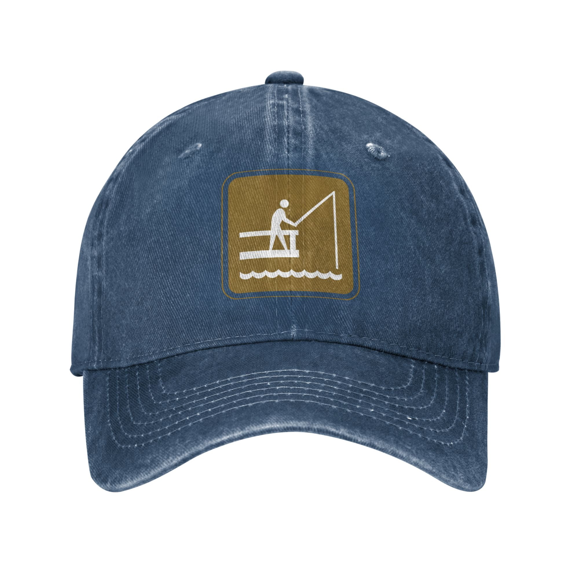 DouZhe Adjustable Washed Cotton Baseball Cap - Brown Fishing Sign ...