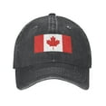 thumbnail image 1 of DouZhe Adjustable Washed Cotton Baseball Cap - Canada Flag Prints Vintage Dad Hat Unisex Sports Caps (Black), 1 of 7