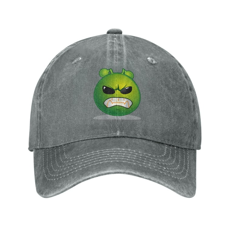 DouZhe Adjustable Washed Cotton Baseball Cap Cartoon Angry Alien