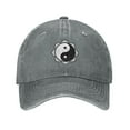 thumbnail image 1 of DouZhe Adjustable Washed Cotton Baseball Cap - Eastern Yin Yang Zen Prints Vintage Dad Hat Unisex Sports Caps (Gray), 1 of 7