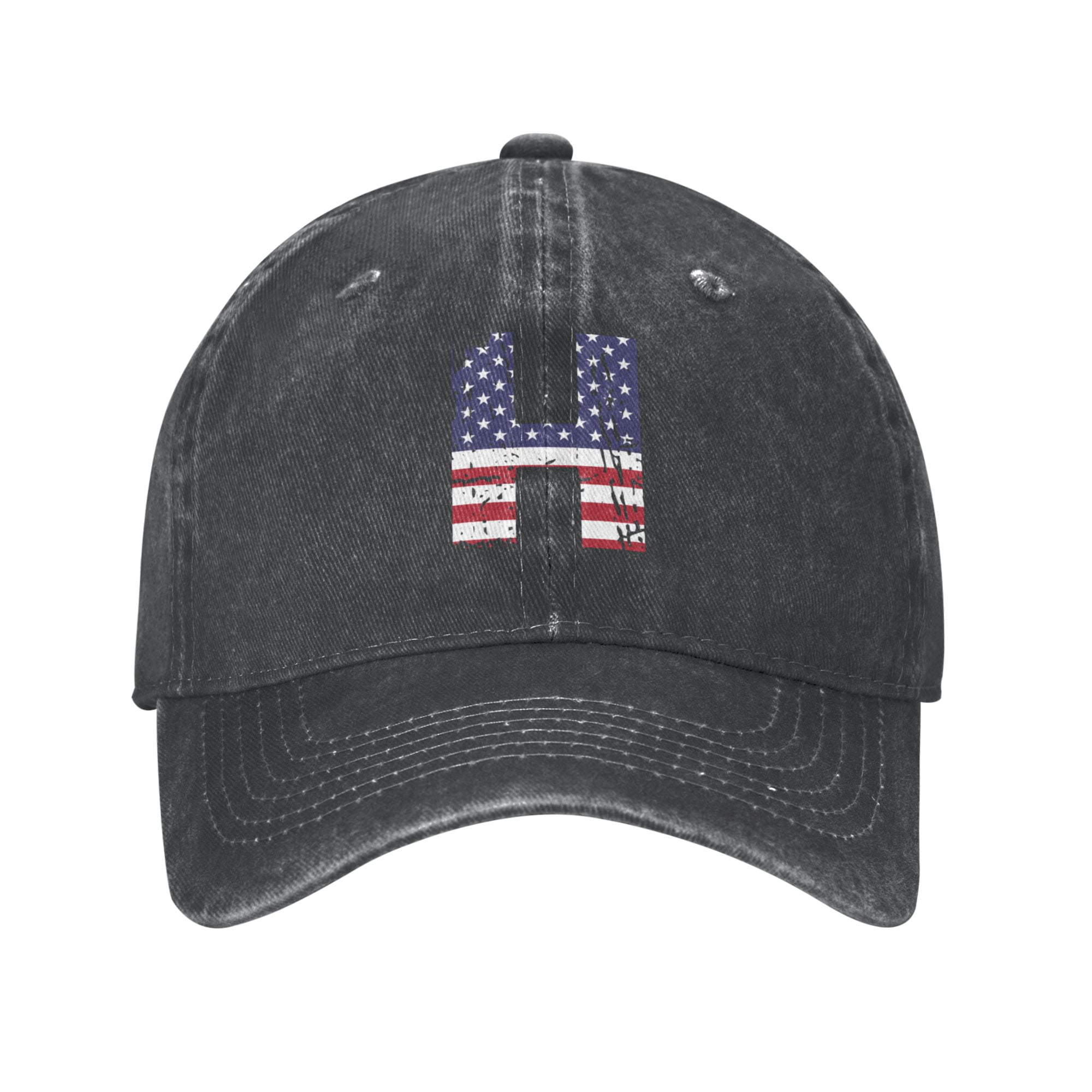 DouZhe Adjustable Washed Cotton Baseball Cap - Letter H DouZhe Adjustable Washed Cotton Baseball Cap - Letter H