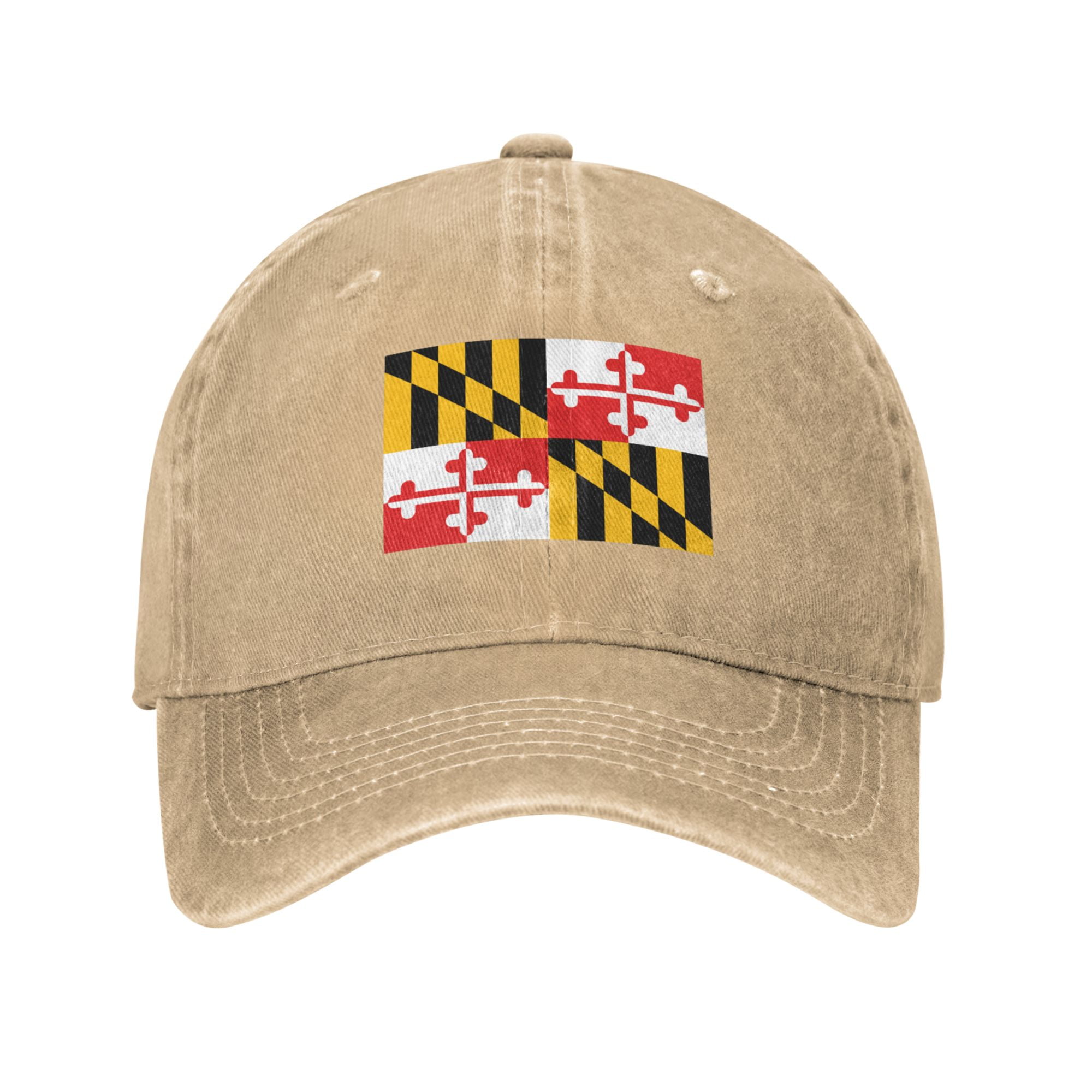 - Adjustable Baseball Caps Prints State Dad Unisex Cotton Hat Sports DouZhe Flag Vintage Cap Washed (Blue) Maryland