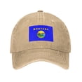 thumbnail image 1 of DouZhe Adjustable Washed Cotton Baseball Cap - Montana State Seal Flag Prints Vintage Dad Hat Unisex Sports Caps (Yellow), 1 of 7
