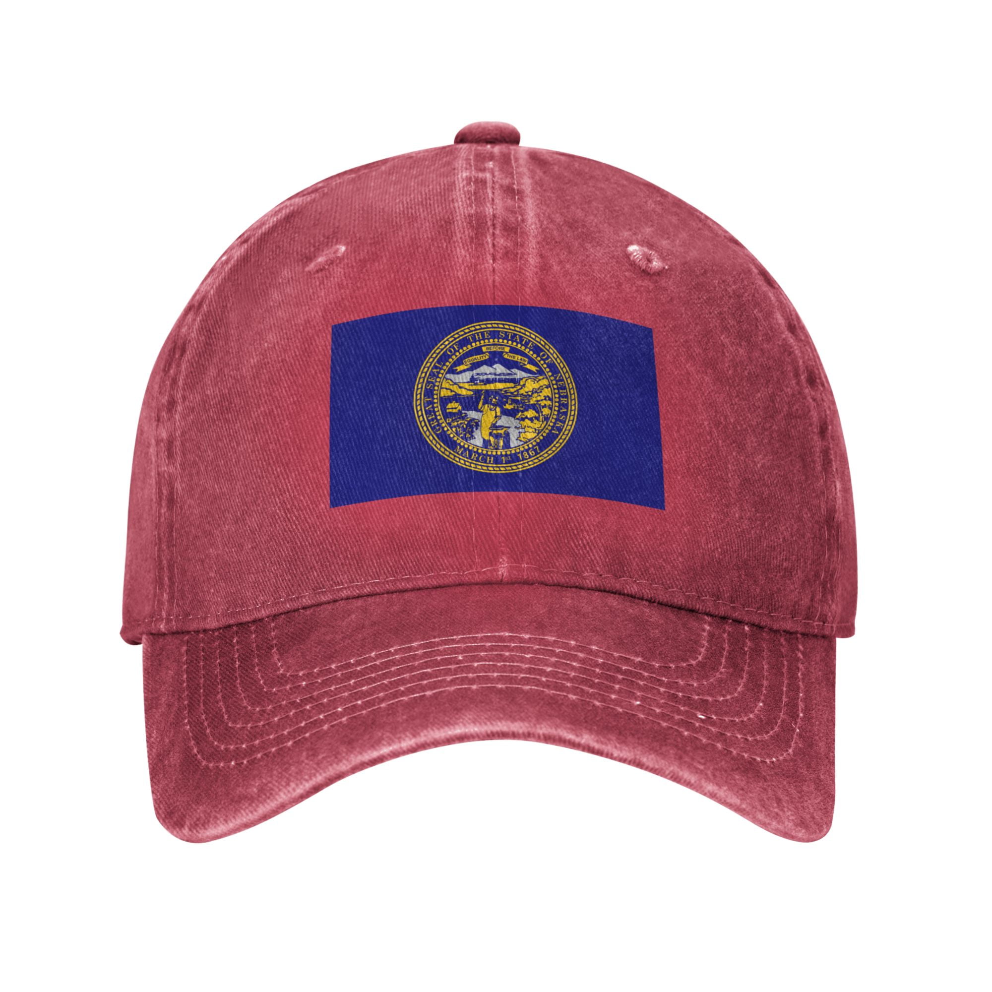 DouZhe Adjustable Washed Cotton Baseball Cap - Nebraska State Flag