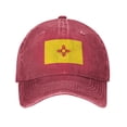 thumbnail image 1 of DouZhe Adjustable Washed Cotton Baseball Cap - New Mexico State Flag Seal Prints Vintage Dad Hat Unisex Sports Caps (Red), 1 of 7