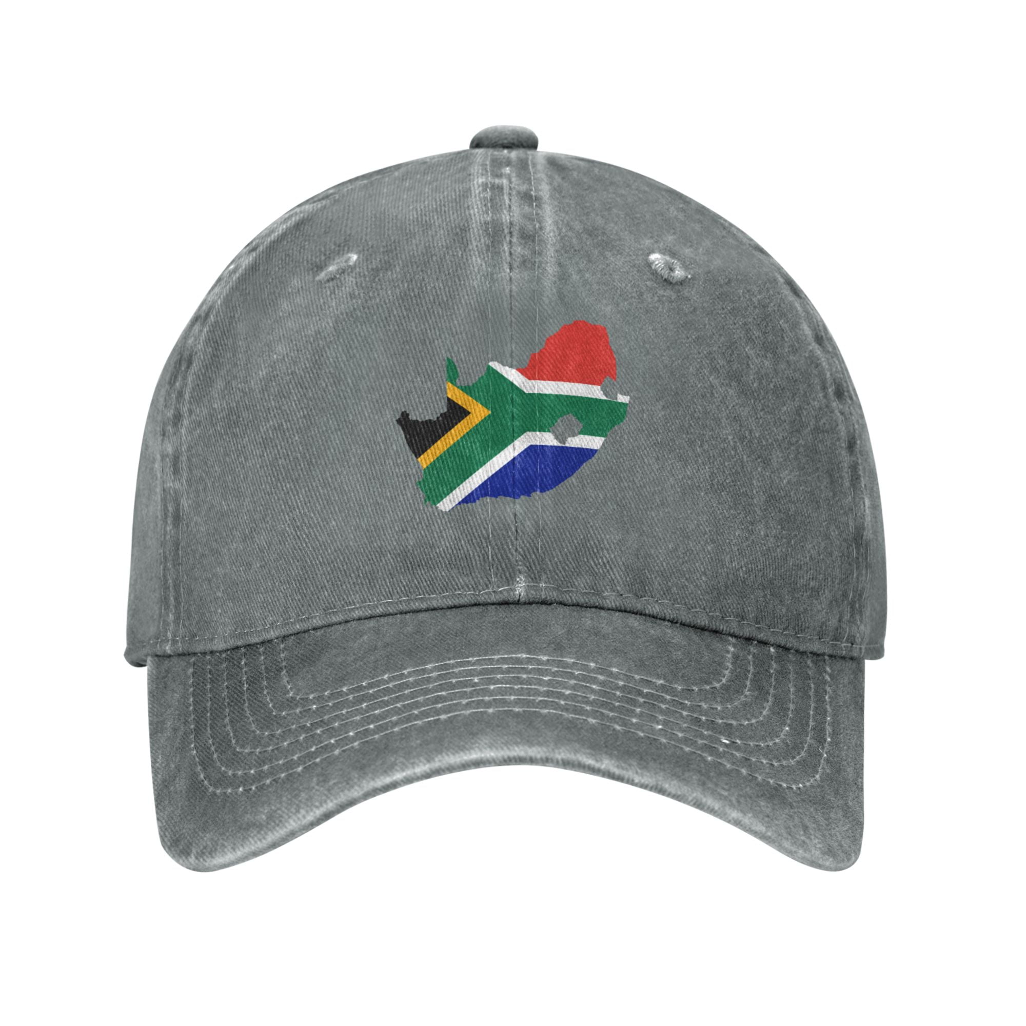 DouZhe Adjustable Washed Cotton Baseball Cap South Africa Map