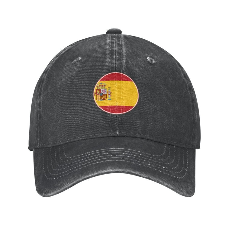 DouZhe Adjustable Washed Cotton Baseball Cap Spanish Spain Flag