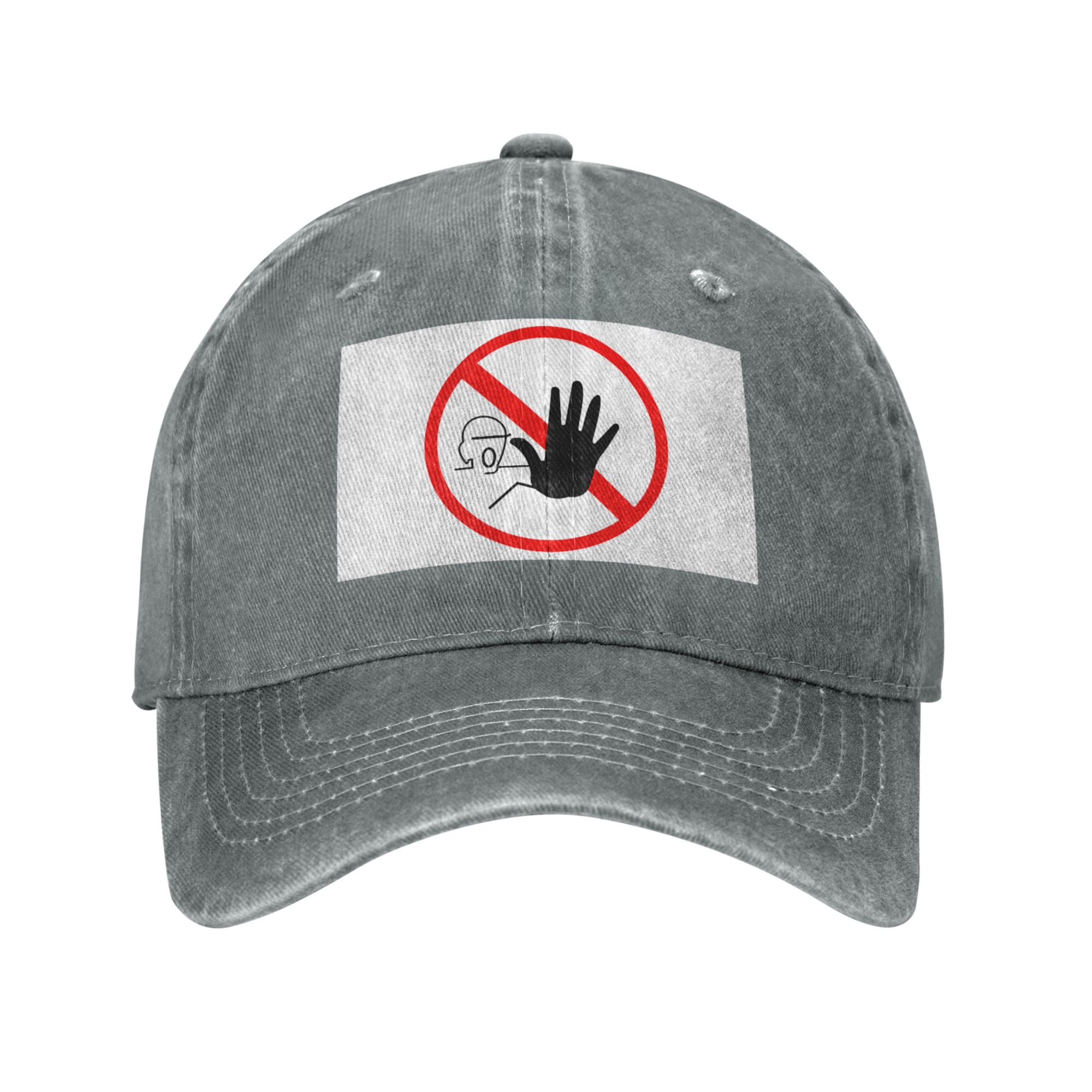 DouZhe Adjustable Washed Cotton Baseball Cap - Stop Halt Warning Sign ...