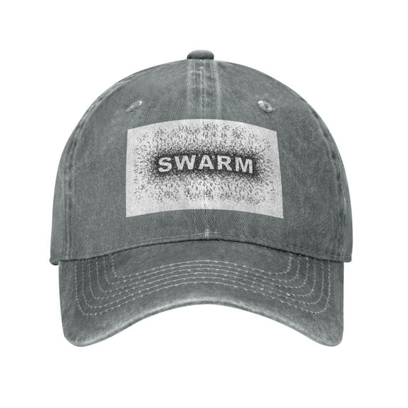 DouZhe Adjustable Washed Cotton Baseball Cap - Swarm Ants Insect Prints Vintage Dad Hat Unisex Sports Caps (Gray)