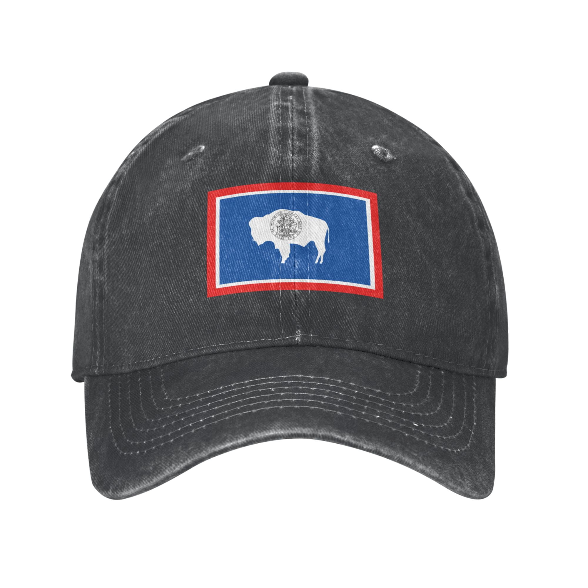 DouZhe Adjustable Washed Cotton Baseball Cap - Wyoming State