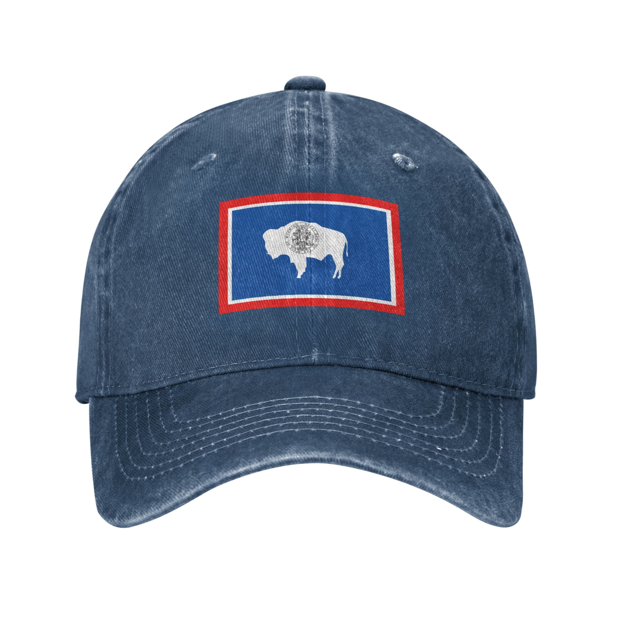 DouZhe Adjustable Washed Cotton Baseball Cap - Wyoming State