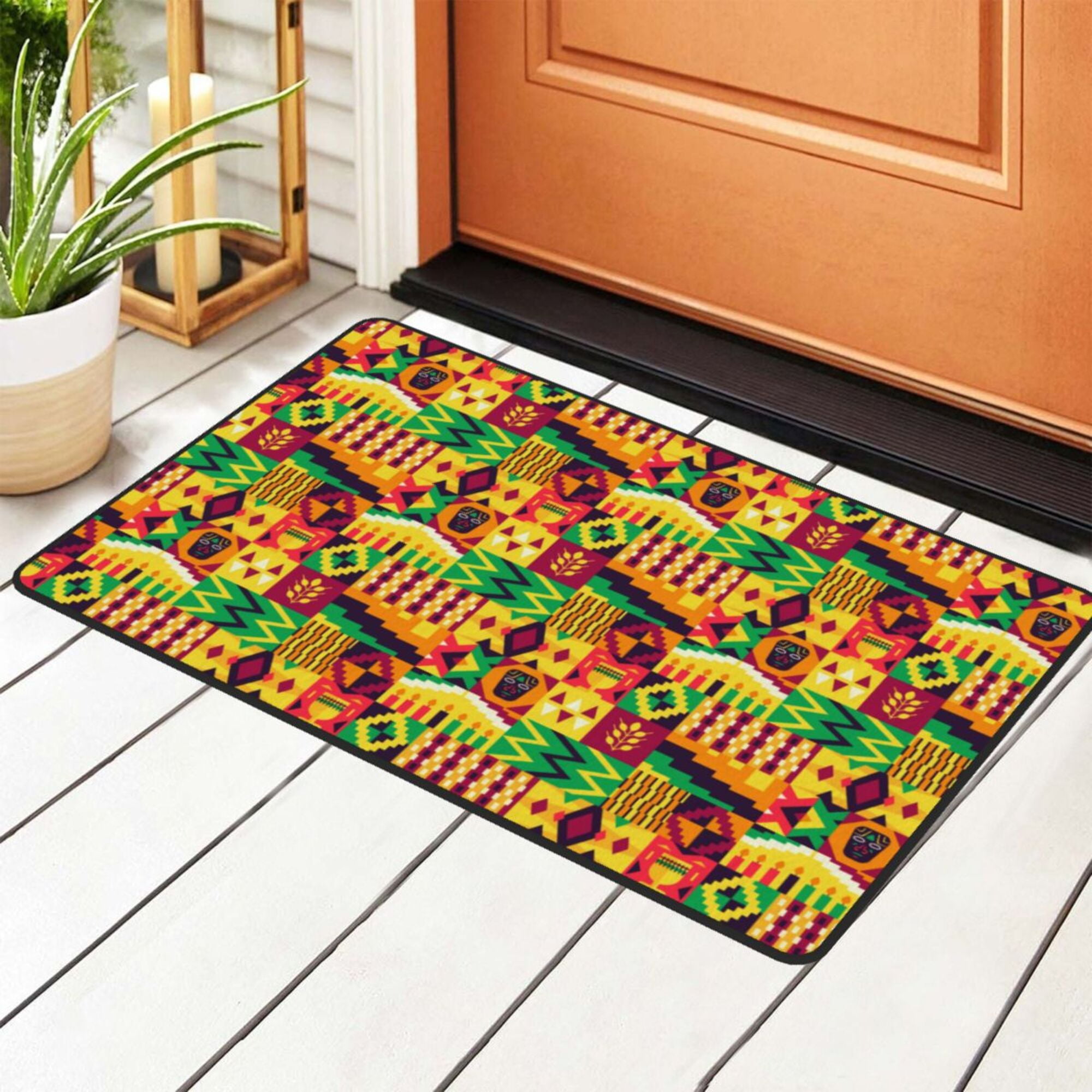 DouZhe African Culture Element Kwanzaa Rugs Doormat, Non-Slip