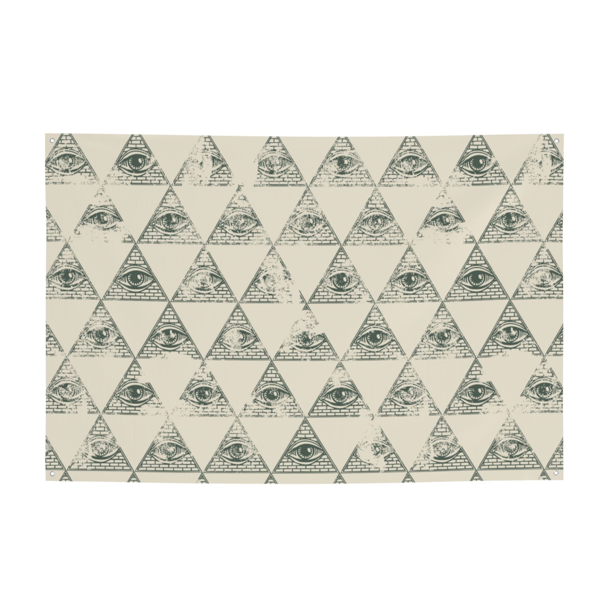 DouZhe Alchemy Masonic Allseeing Eyes Sign Banner, Hanging Banners Backdrop Festive Party Decor for Indoor Outdoor, 47 x 71 Inches