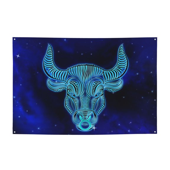 DouZhe Bull Horoscope Zodiac signs Sign Banner, Constellation Star Sign Hanging Banners Backdrop Festive Party Decor for Indoor Outdoor, 47 x 71 Inches