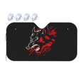 thumbnail image 1 of DouZhe Car Sunshades for Windshield, Cartoon Angry Wolf Coyote Pattern Car Sun Shade Block Heat and UV Rays, 55" x 30", 1 of 8
