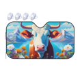 thumbnail image 1 of DouZhe Car Sunshades for Windshield, Cartoon Farm Cow Village Pattern Car Sun Shade Block Heat and UV Rays, 55" x 30", 1 of 8