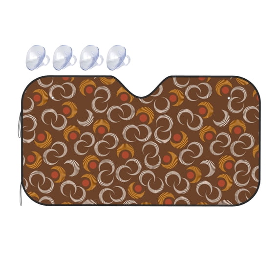 DouZhe Car Sunshades for Windshield, Colorful Hippie Aesthetic Floral Pattern Car Sun Shade Block Heat and UV Rays, 55" x 30"