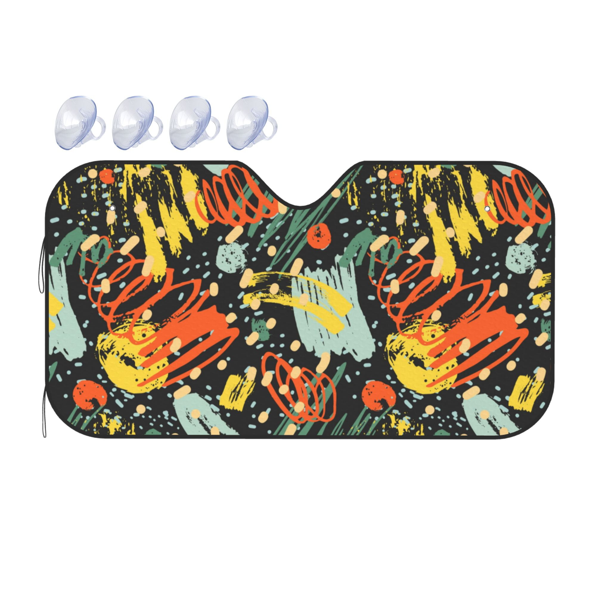 Damask Gold Pattern Print Car Sun Shade main image 1