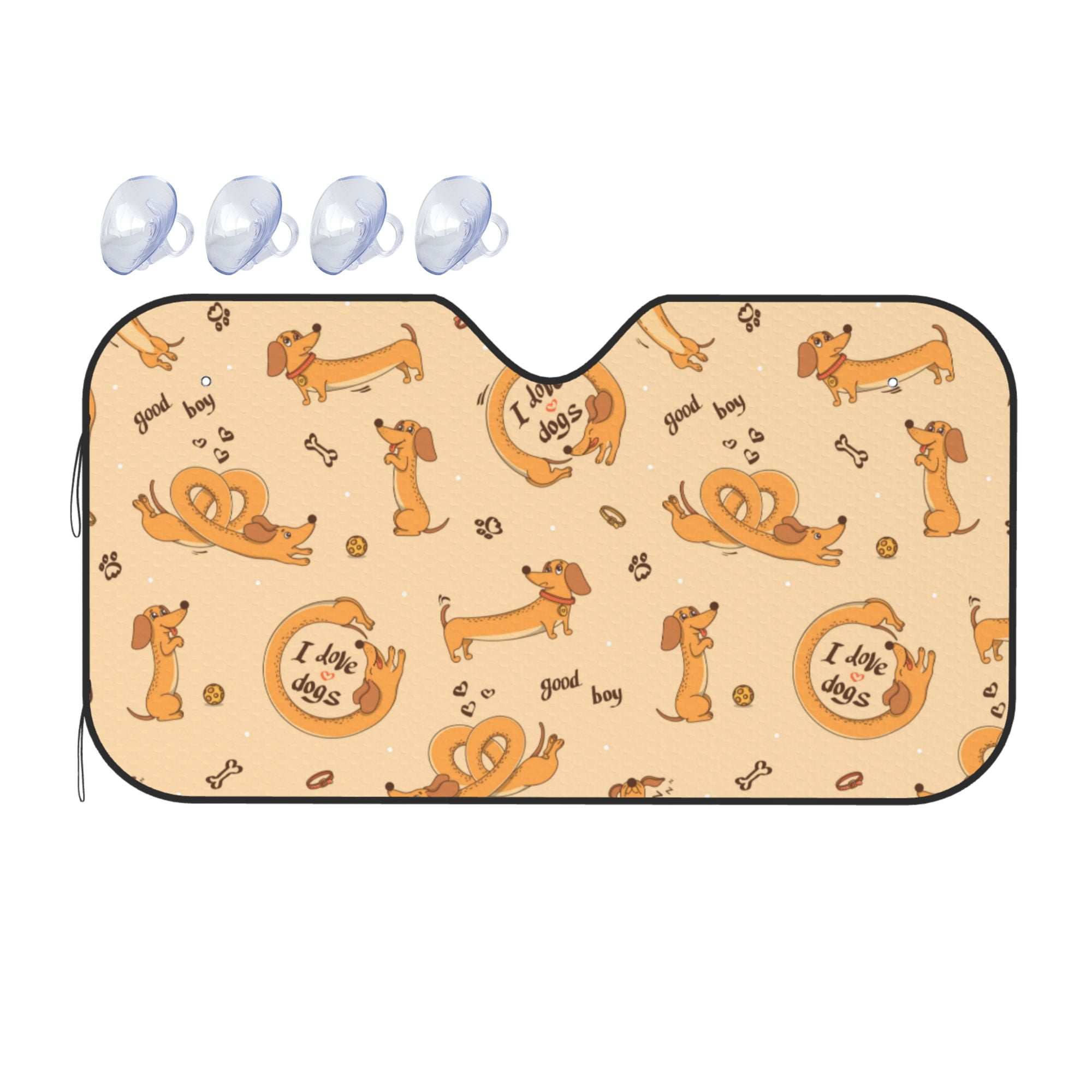 Dog Somoyed Pattern Print Car Sun Shade