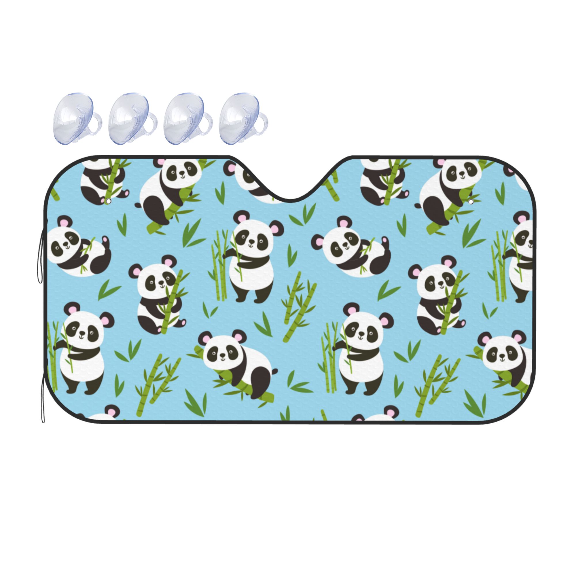 DouZhe Car Sunshades for Windshield, Cute Panda Bear Animals Pattern