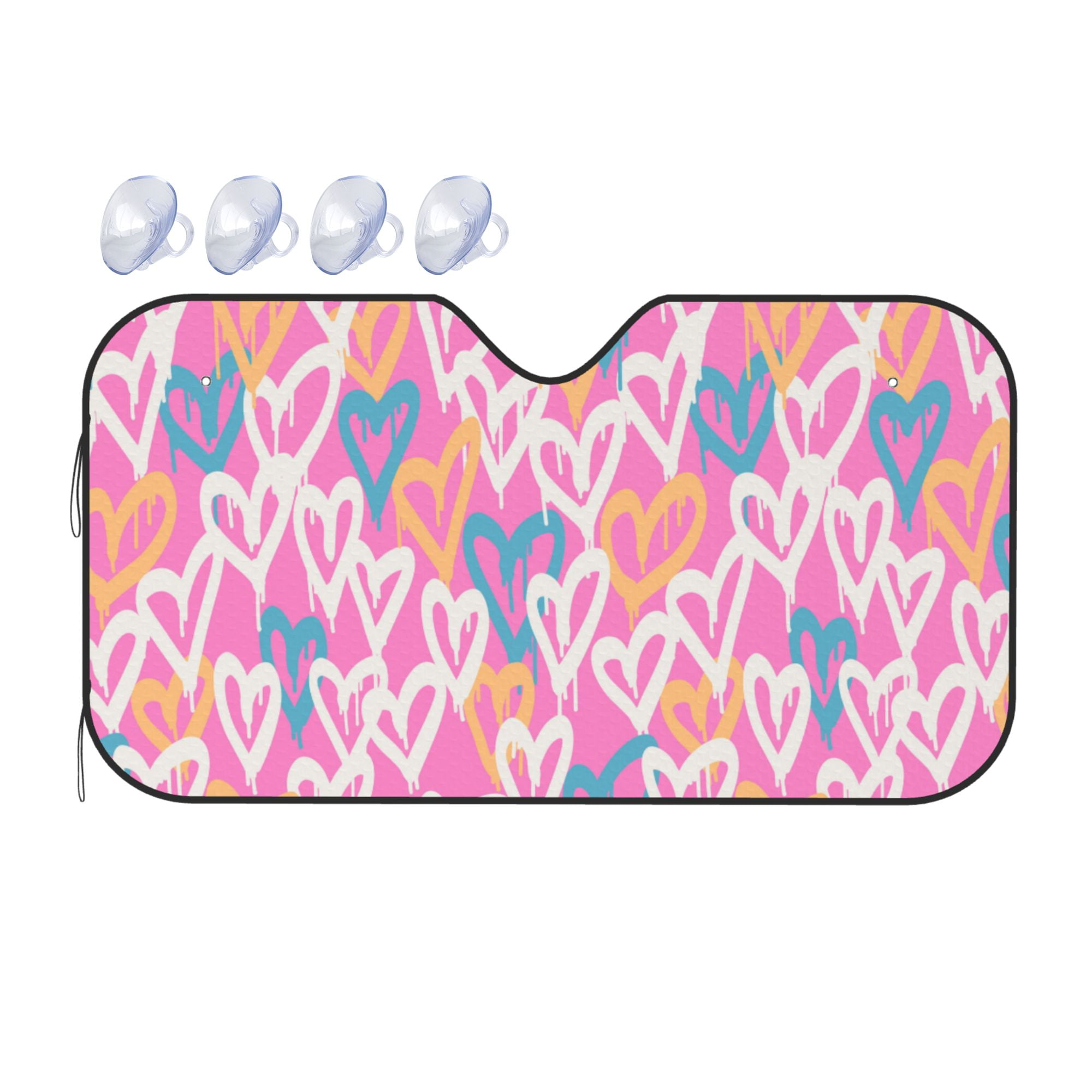 Wedding Pastel Pattern Print Car Sun Shade