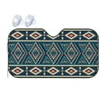 thumbnail image 1 of DouZhe Car Sunshades for Windshield, Retro Blue Tribal Style Geometric Pattern Car Sun Shade Block Heat and UV Rays, 55" x 30", 1 of 8