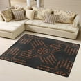 thumbnail image 1 of DouZhe Dark Runics Yellow Symbols Pattern Area Rugs Non-Slip Machine Washable Floor Mat, Style Carpet Doormat, 63x48 inches, 1 of 6