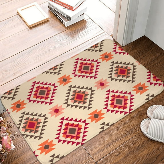 DouZhe Doormat Non-Slip Washable Floor Mat, Indoor Area Rug Bohemian Southwest Ethnic Style Pattern Carpet, 24x16 inches