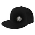 thumbnail image 1 of DouZhe Flat Brim Cap Snapback Hat, Abstract Circle Letter S Prints Adjustable Black Adult Baseball Cap, 1 of 7
