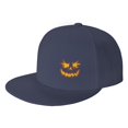 thumbnail image 1 of DouZhe Flat Brim Cap Snapback Hat, Angry Face Prints Adjustable Blue Adult Baseball Cap, 1 of 7