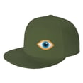 thumbnail image 1 of DouZhe Flat Brim Cap Snapback Hat, Blue Eye Icon Prints Adjustable Green Adult Baseball Cap, 1 of 7