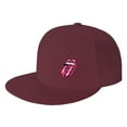 thumbnail image 1 of DouZhe Flat Brim Cap Snapback Hat, Fuchsia Mouth Prints Adjustable Red Adult Baseball Cap, 1 of 7