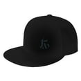 thumbnail image 1 of DouZhe Flat Brim Cap Snapback Hat, Gothic Style Letter K Prints Adjustable Black Adult Baseball Cap, 1 of 7