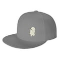 thumbnail image 1 of DouZhe Flat Brim Cap Snapback Hat, Halloween Ghost Prints Adjustable Gray Adult Baseball Cap, 1 of 7