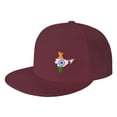 thumbnail image 1 of DouZhe Flat Brim Cap Snapback Hat, India Geography Map Flag Prints Adjustable Red Adult Baseball Cap, 1 of 7