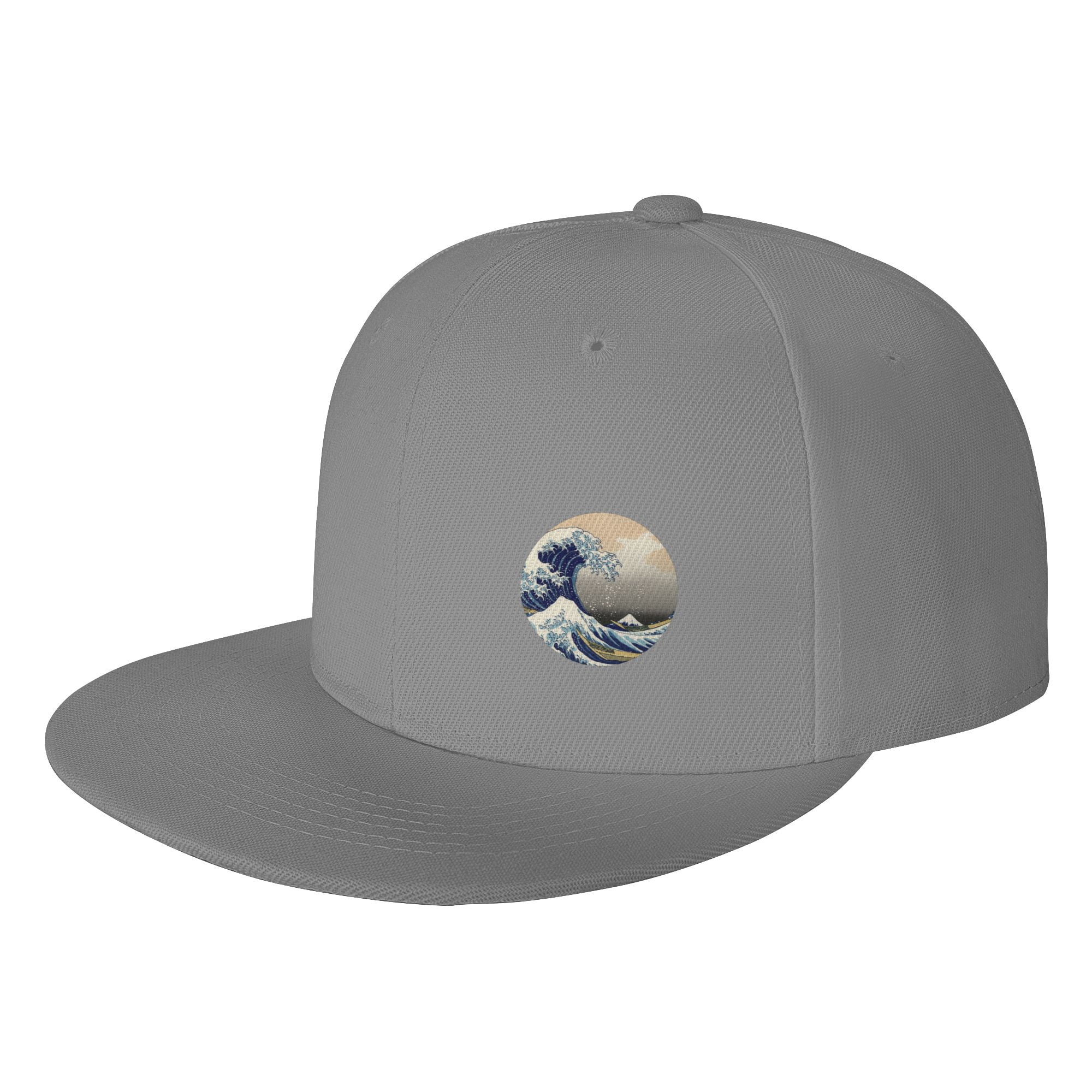 DouZhe Flat Brim Cap Snapback Hat Japanese The Great Wave Off