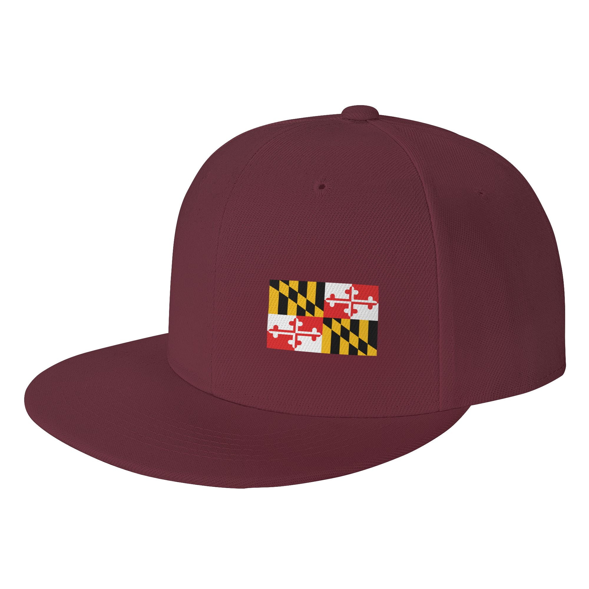 DouZhe Flat Brim Cap Snapback Hat, Maryland State Flag Prints