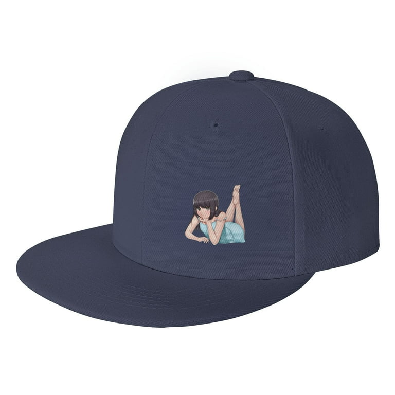 DouZhe Flat Brim Cap Snapback Hat, Moe Cute Character Prints