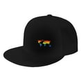 thumbnail image 1 of DouZhe Flat Brim Cap Snapback Hat, Rainbow LGBT Pride World Map Prints Adjustable Black Adult Baseball Cap, 1 of 7
