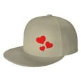 thumbnail image 1 of DouZhe Flat Brim Cap Snapback Hat, Valentine Romance Red Hearts Prints Adjustable Yellow Adult Baseball Cap, 1 of 7