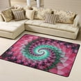 thumbnail image 1 of DouZhe Fractal Red Magenta Spiral Pattern Area Rugs Non-Slip Machine Washable Floor Mat, Abstract Style Carpet Doormat, 63x48 inches, 1 of 6