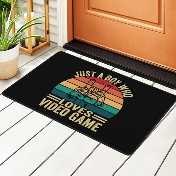 DouZhe Funny Retro Video Games Rugs Doormat, Non-Slip Machine Washable Carpets Floor Door Mat , 36" x 24"