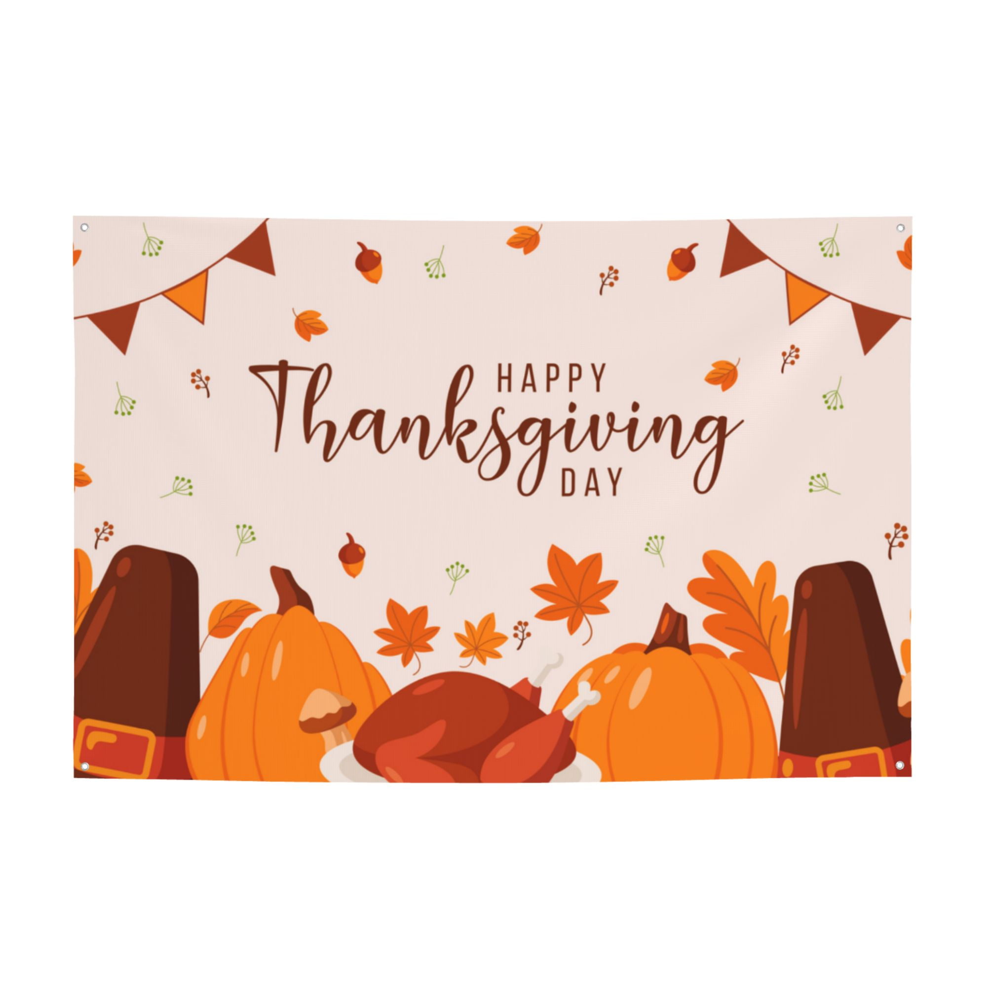 DouZhe Happy Thanksgiving Day Sign Banner, Hanging Banners Backdrop ...